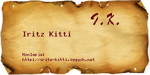 Iritz Kitti névjegykártya