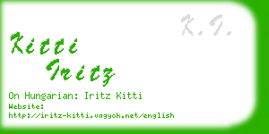 kitti iritz business card
